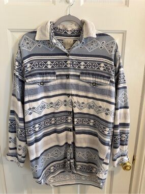 debut Blue and White Patterned Cotton Button-Up